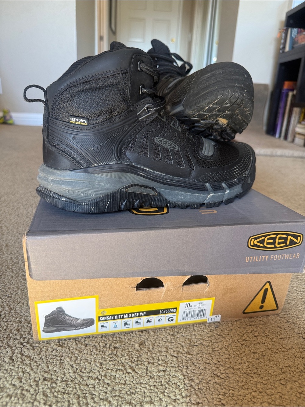 KEEN Kansas City Waterproof Work Boots Carbon Toe Mid Slip Resistant Safety Boot